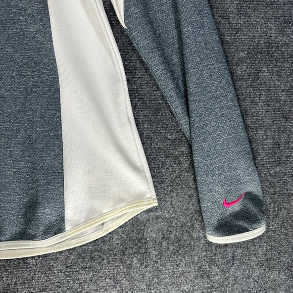 Nike Golf Top Womens Small  1/4 Zip  Tour Performance Dri Fit Gray White Pink - Picture 3 of 8
